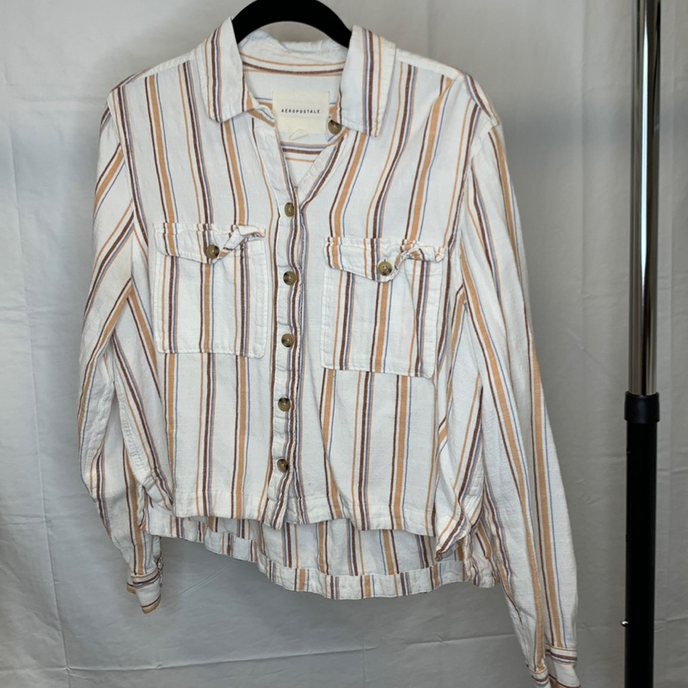 Striped button up shirt aeropostale